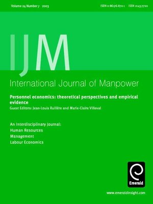 cover image of International Journal of Manpower, Volume 24, Issue 7